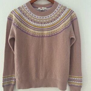 Boden Light Pink Fair Isle Sweater. Size S
